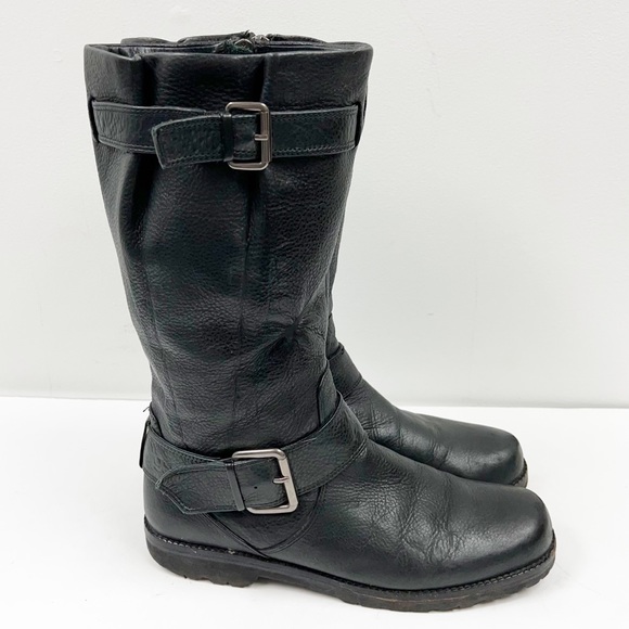 gentle souls Shoes - Gentle Souls Buckled Up black leather side zipper buckle Boots SZ 9